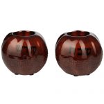 זוג פמוטים מהודר גוון אדום עם הדפס "ירושלים" 7X8 ס"מ