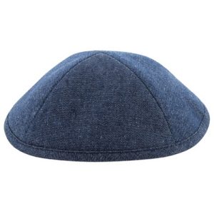 כיפה ג'ינס כחול כהה 19 סמ עם מקום לסיכה