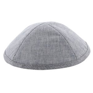 כיפה בד גוון אפור מנצנץ 19 סמ