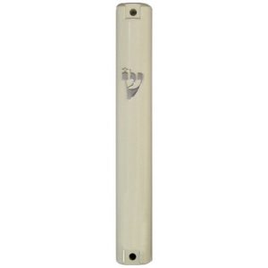 מזוזה פלסטיק 12 סמ בז' ש כסף פקק גומי