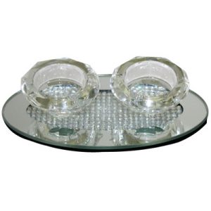 פמוטי קריסטל עם אבנים 16x8 סמ