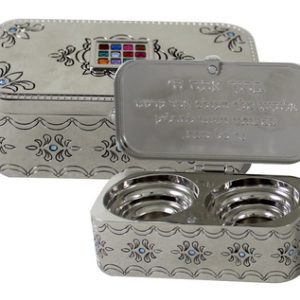 פמוטי נסיעה ניקל קופסא עם מכסה חושן 9 סמ