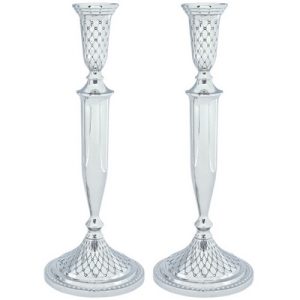 זוג פמוטים ניקל מעויינים 32 ס"מ