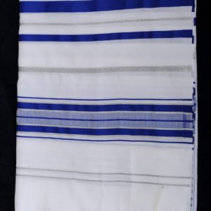 טלית גדול אקרילן כחול כסף