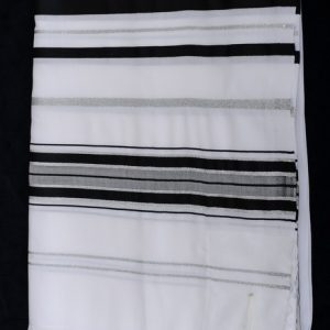 טלית גדול אקרילן שחור כסף