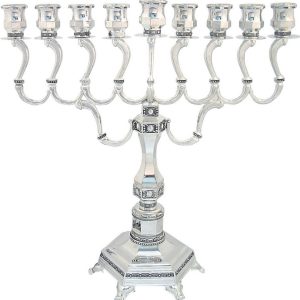 חנוכיה יהלום צפוי כסף 35 סמ