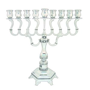 חנוכיה "יהלום" צפוי ניקל 28 ס"מ