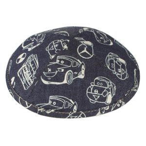 כיפה בד מודפס 17 ס"מ שטוח