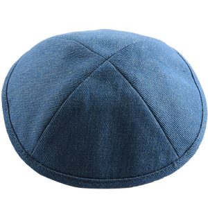 כיפה ג'ינס כחול 19 ס"מ עם מקום לסיכה