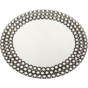 מגש זכוכית משובץ באבנים 30 ס"מ