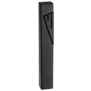 מזוזה פולירייזין דמוי אבן בגוון שחור 12 ס"מ