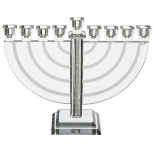 חנוכיה קריסטל מהודרת צבעונית 21 ס"מ