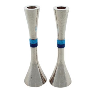 זוג פמוטי אלומיניום מרוקע עם שילוב צבעוני 23 ס"מ