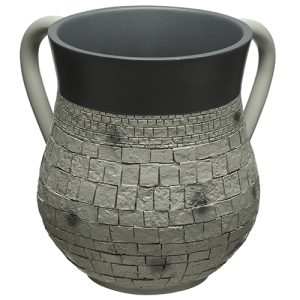 נטלה מהודרת מפוליריזן גווני אפור דגם הכותל 14 ס"מ