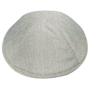 כיפה בד אפור בהיר פשתן ארוג 19 ס"מ