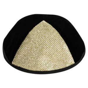 [כיפת קטיפה שחורה 1/4 נצנץ אופוויט גודל 3 - 19 ס"מ