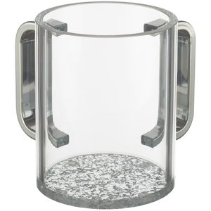 נטלה פרספקס מהודרת שקופה עם ידיות כסף 11 ס"מ