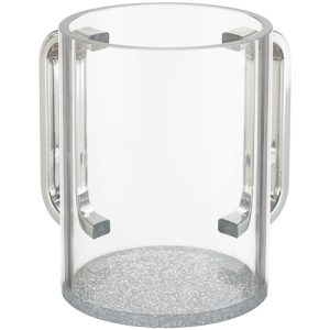 נטלה פרספקס מהודרת שקופה עם ידיות כסף 13 ס"מ