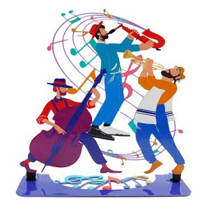 מעמד חיתך לייזר חסידים צבעוניים 19x22 ס"מ