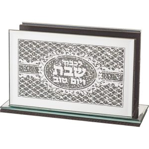 מחזיק גפרורים זכוכית עם אבנים 15*8 ס"מ