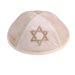 כיפה קטיפה עם ריקמה מגן דוד גודל 4 - אופוויט