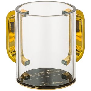 נטלה פרספקס מהודרת שקופה עם בסיס שיש שחור 11 ס"מ