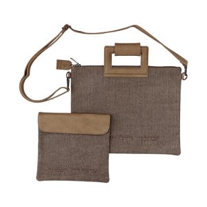 תיק מפואר לטלית פשתן ודמוי עור עם ריקמה 3138 ס"מ