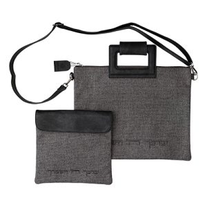 תיק מפואר לטלית פשתן ודמוי עור עם ריקמה 3138 ס"מ