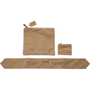 סט חלאקה פשתן בז יברכך+טלית