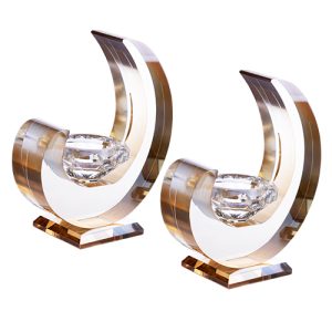 זוג פמוטי קריסטל מהודרים 14 ס"מ