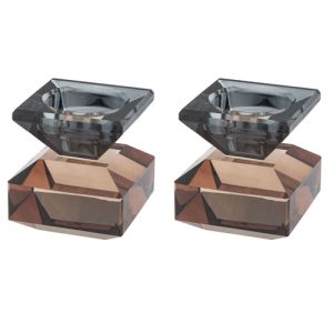 פמוטי קריסטל רוז גולד כחול כהה 7סמ