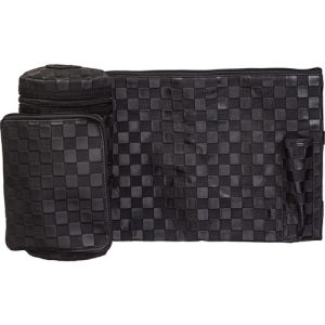 תיק תפ טרמי דמוי עור שחור קוביות 22 ס"מ