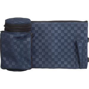 תיק תפ טרמי דמוי עור כחול קוביות 22ס"מ