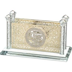 מחזיק גפרורים קריסטל עם פלקטה חיתוך לייזר 16x8 ס"מ