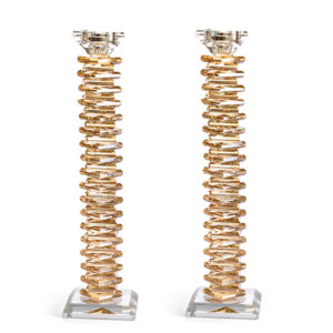 זוג פמוטי קריסטל מהודרים 32 ס"מ