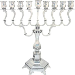 חנוכיה יהלום צפוי כסף 35 ס"מ