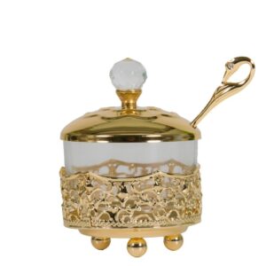 כלי לדבש פיליגרין "עיטורים" גימור בצבע זהב