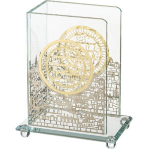 מעמד קריסטל לזמירות שבת עם פלקטה 20*16 ס"מ