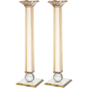 זוג פמוטי קריסטל מהודרים 34 ס"מ