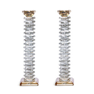 זוג פמוטי קריסטל מהודרים 32 ס"מ