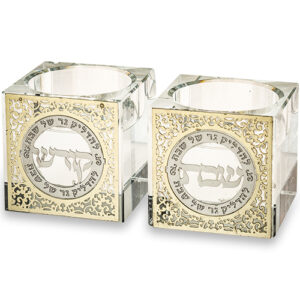 פמוטי קריסטל עם פלקטה 5סמ