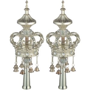 זוג רימונים כסף לספר תורה 32 ס"מ