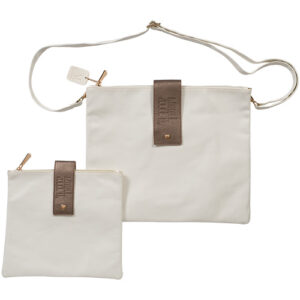 תיק טלית תפילין פיו רצועה תפורה 38X29.5 ס"מ לבן