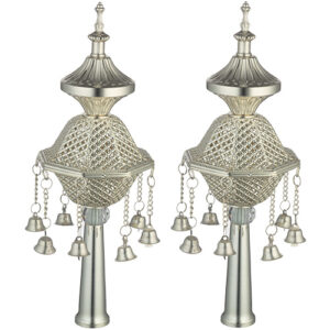 זוג רימונים ציפוי כסף לספר תורה 32 ס"מ