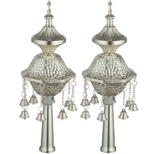 זוג רימונים ציפוי כסף לספר תורה 32 ס"מ