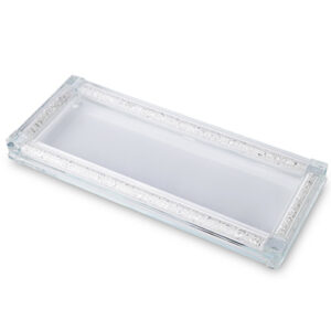 מגש קריסטל מהודר לפמוטים 34x15 ס"מ