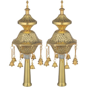 זוג רימונים ציפוי זהב כסף לספר תורה 32 ס"מ