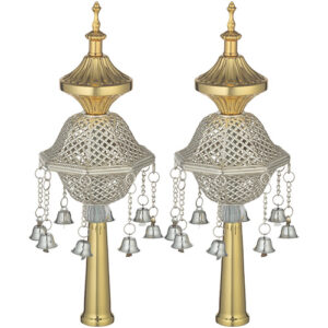 זוג רימונים ציפוי זהב לספר תורה 32 ס"מ