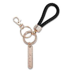 [מחזיק מפתחות זהב עם לולאה מזל ברכה והצלחה ושיבוץ אבנים