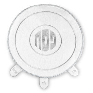 כיסוי פסח ברוקרט עם רקמה כסף 45 ס"מ